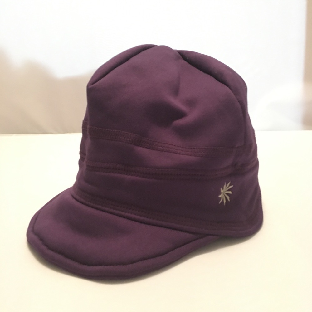 Athleta Visor Beanie Polartec Hat Purple XS/S